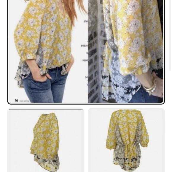CAbi Yellow and White Floral Tunic - Picture 9 of 9